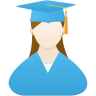 Female in graduation cap and gown