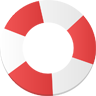 Red and white life preserver